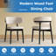 Ensemble de 2 chaises de salle à manger de style Mid-Century moderne en cuir de polyuréthane noir et pieds en bois de frêne, chaises d'appoint de cuisine ergonomiques