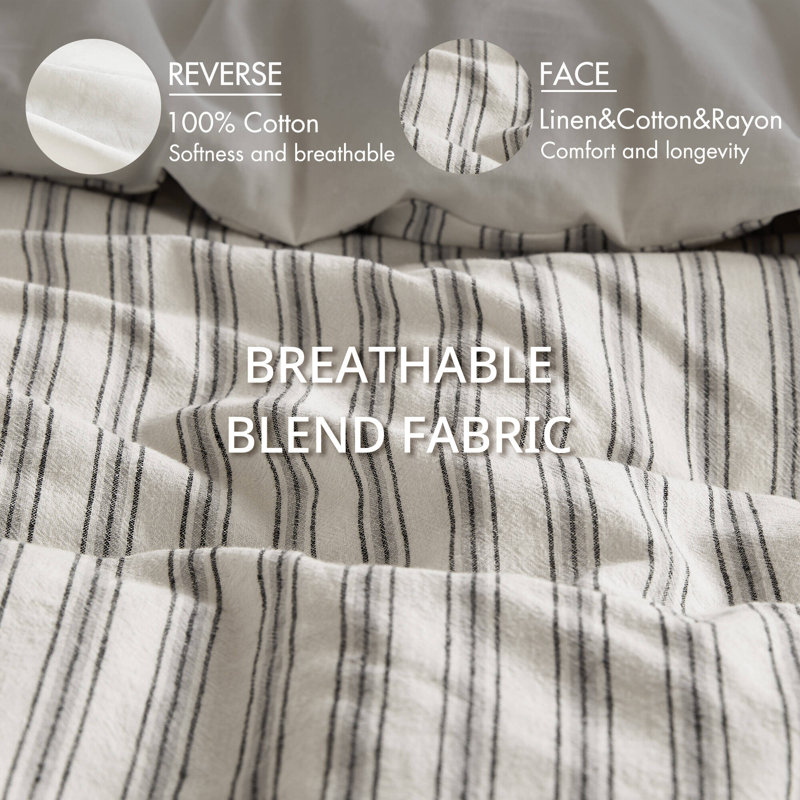 Ensemble de couette en lin King, King Duvet Cover + 2 King Shams