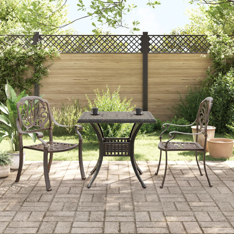 2 - Person Patio Dining Set with Square Table, Bronzes
