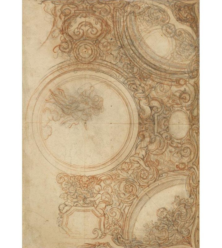 "Études pour une décoration de plafond" par Charles De La Fosse - Art mural sur toile tendue avec châssis, H 40 po x l 28 po