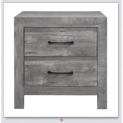 Rustic Style Finish Nightstand with 2 Drawers, Sturdy and No-Assembly Required for Easy Setup