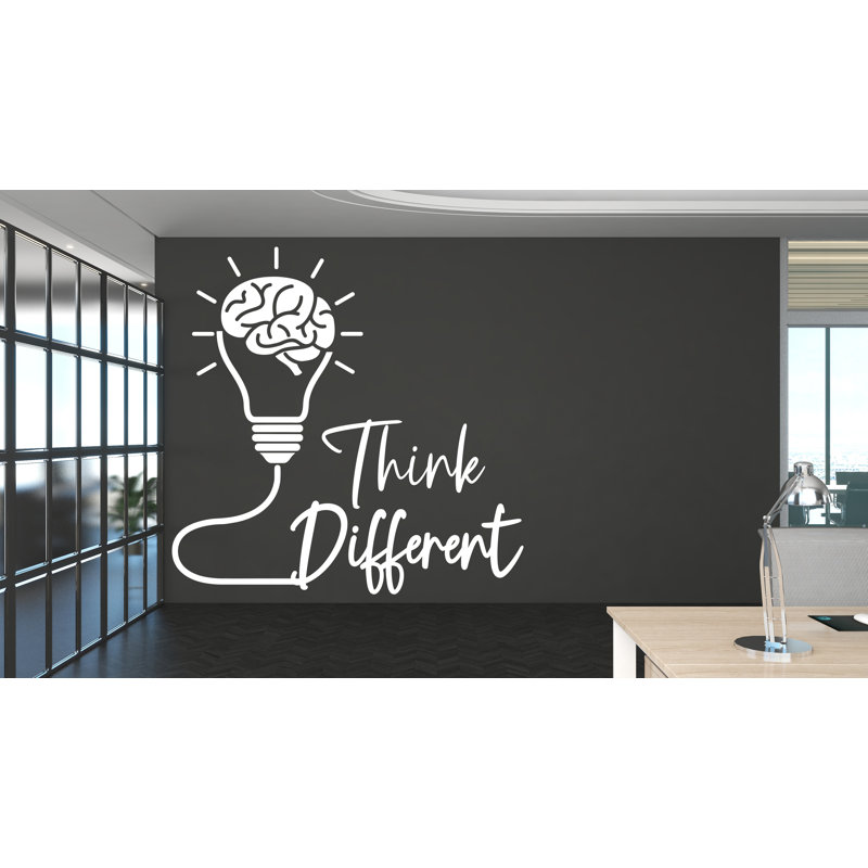 Adhésif décoratif «Think différente», H 18 po x l 18 po, Noir mat