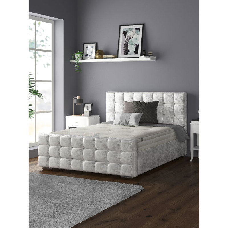 Owsley Upholstered Bed, Super King (6'), Silver