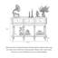 Table de buffet Elegant Farmhouse avec pieds tournés