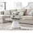 Plateau en pierre beige / base blanche