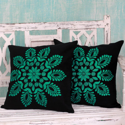 Asha Prabha Embroidered Cotton Reversible Pillow Cover