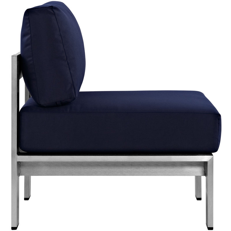 Shore Aluminum Outdoor Sectional Sofa Set of 3, Navy
