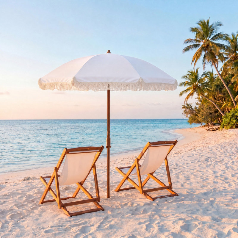 Parasol de plage 73,62 po Tyler, Blanc