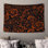 Tapisserie murale orange à motif floral - décoration murale florale