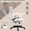 Fauteuil de bureau 6 points vibrant et chauffant. Blanc crème. Coussin inclinable. Siège réglable de 17,75 po à 21,75 po. Chaise Everlast Comfort Option de chauffage. . Sans limite