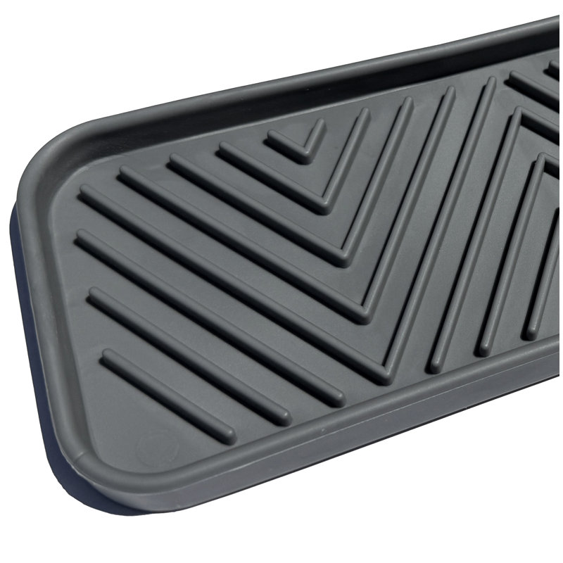 Tapis de plateau gris antidérapant avec support pour évier de cuisine TPR - paquet de 2