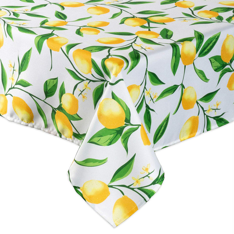 Naama Lemon Bliss Printed Outdoor Tablecloth, 84" L x 60" W