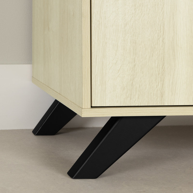 Meuble télé 60 po avec portes Flam, Chêne