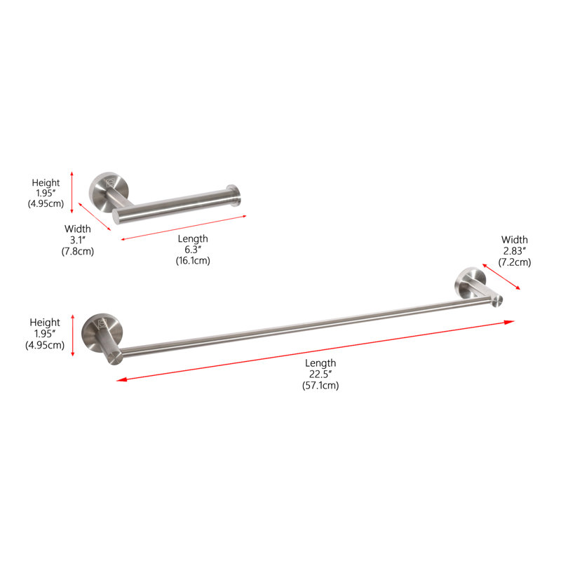 Alma 2 - Piece Bathroom Hardware Set, Brushed Nickel