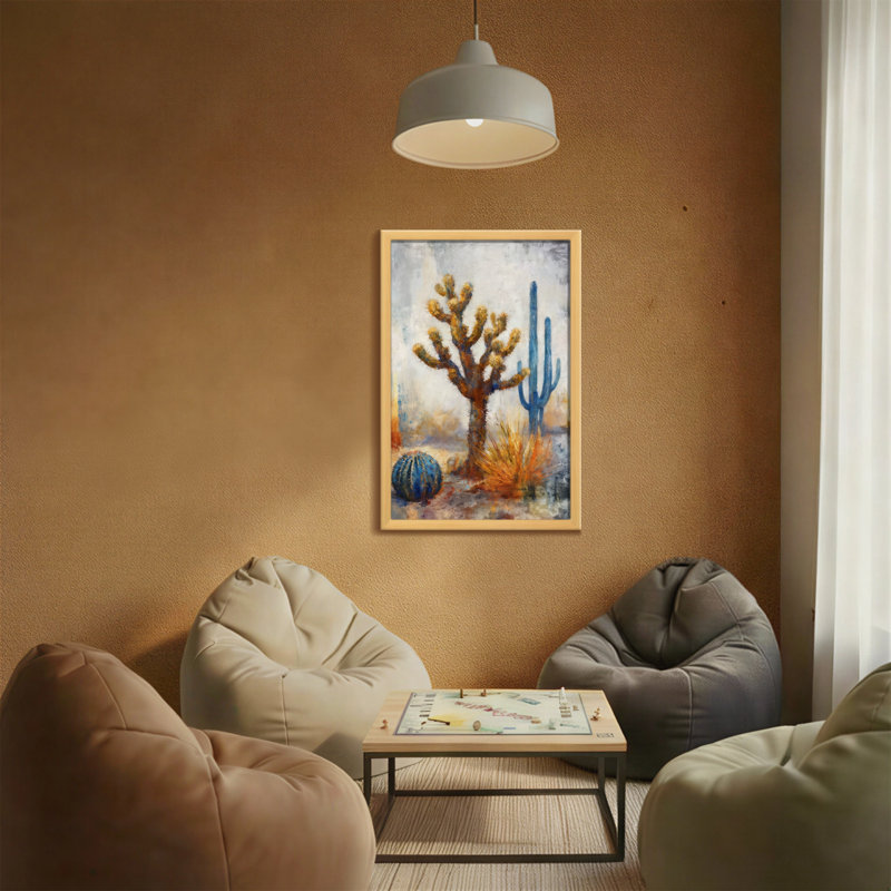 Plantes et fleurs, paysage de cactus du désert, reproduction d'art sur toile
