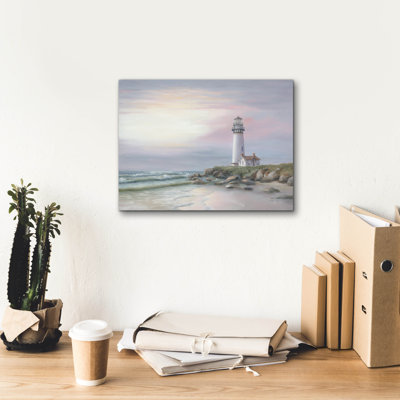 Toile épique «Lighthouse at Sunset» par Georgia Janisse, 16 po x 12 po