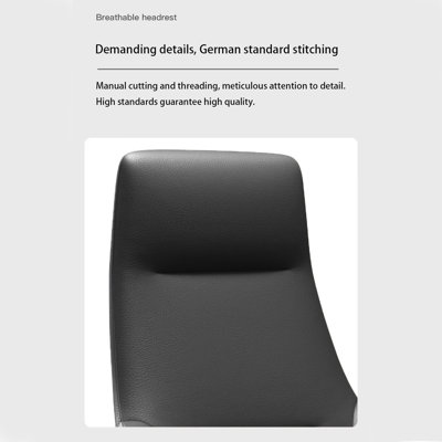High-Back Ergonomic Executive Office Chair, Premium PU Leather Desk Chair with 360° Swivel & Wheels, Modern Computer Chair for Home Office, Black