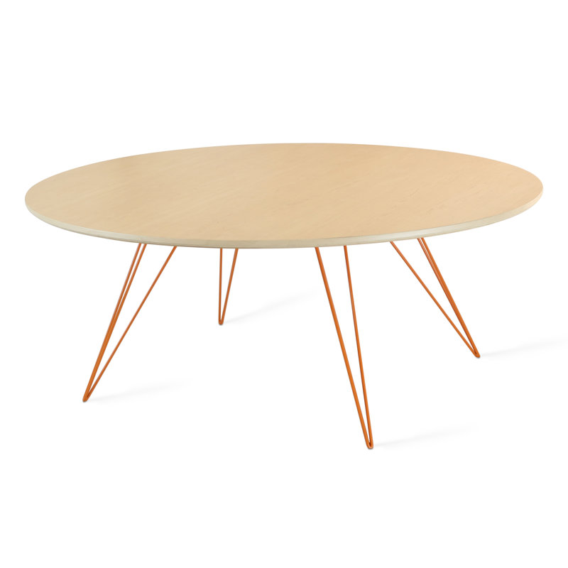Williams Single Coffee Table, Orange, 18" H x 46" W x 40" D, Maple