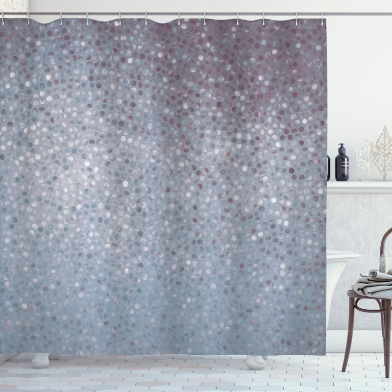 Ensemble de rideau de douche + crochets, 69"H x 84"W, Bleu gris