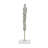 4.8x3x15.5" Aluminum Taper Candle Holder with Abstract Human Design and Marble Stand