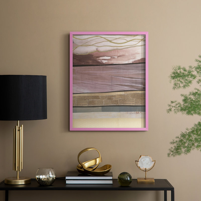 «Waves of Collage I», reproduction encadrée - bois massif