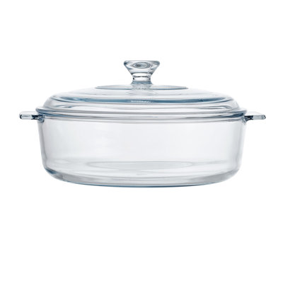 Casserole ronde en verre 2 pintes avec couvercle Pfaltzgraff