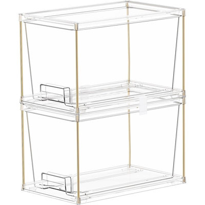 2-pack Clear Stackable Acrylic Storage Drawers