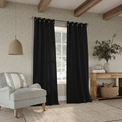 Georghina Slub Textured Linen Blend Semi-Sheer Grommet Curtain Panel