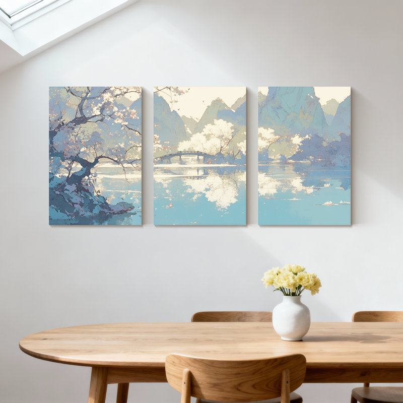 Paysage et nature Cherry Blossom Lake, H 18 po x l 36 po