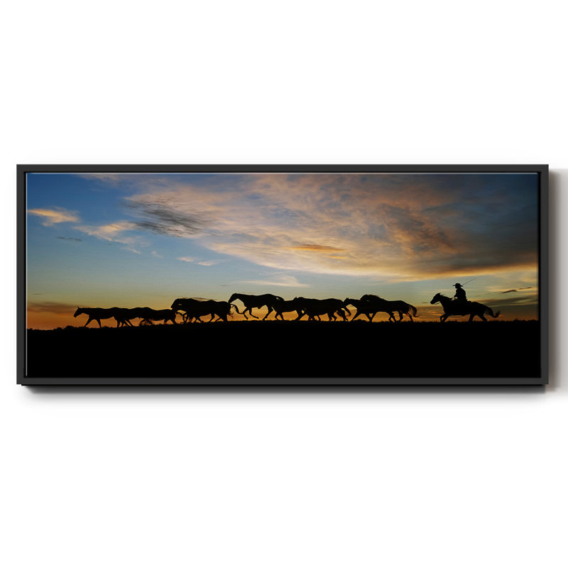 Sunlit Horses V- Framed Canvas