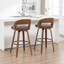 Swivel Upholstered and Faux Leather Bar Stool-772427367-772427371