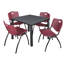 Plateau de table Kee Square, 4 chaises empilables-1077686484-1077686487-1077686504