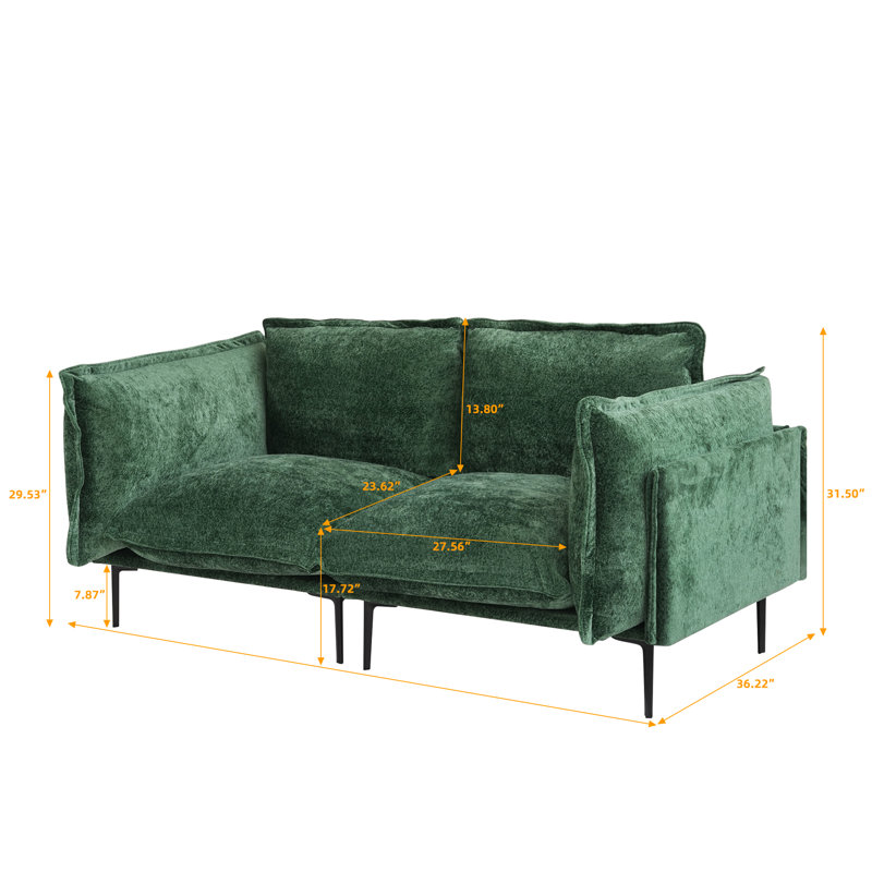 Traci Upholstered 74.8'' Wide Velvet Modular Sofa,2-piece, Green