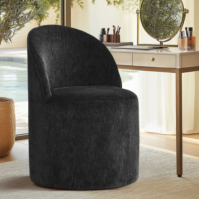 Meuble-lavabo pivotant avec roulettes cachées Chenille, Noir