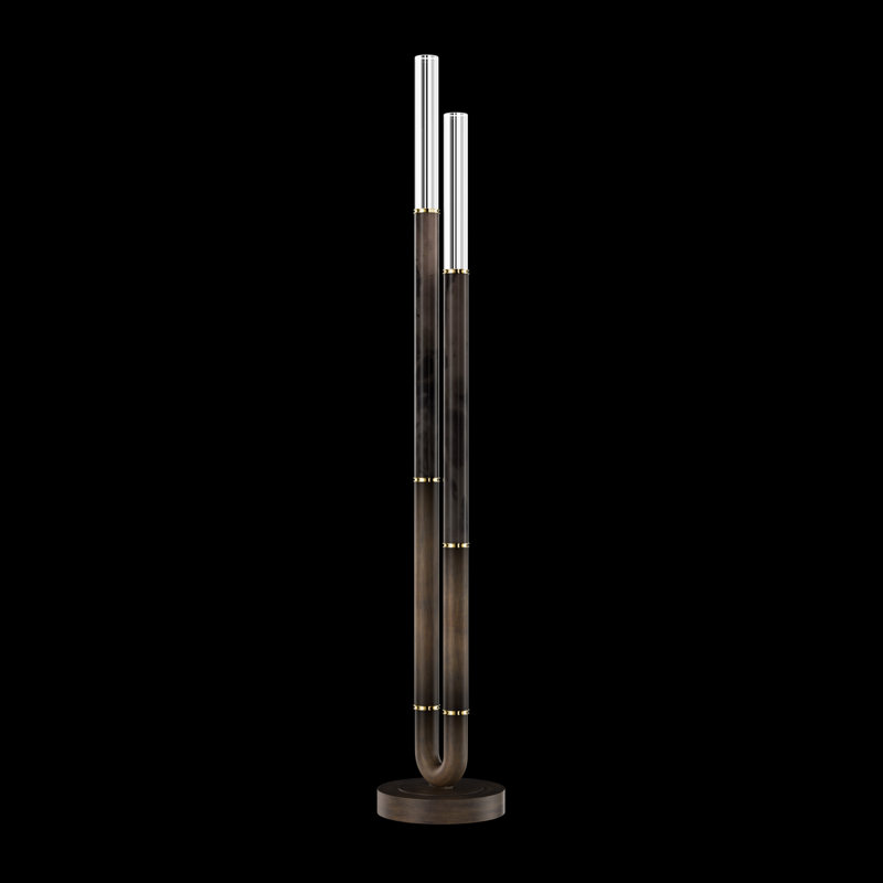 Antonia 71.5"H Floor Lamp, Bronze/Brass/Charcoal
