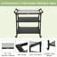 Îlot de cuisine 32 po x 24 po avec îlot de cuisine extérieur et four à pizza, chariot de préparation pour îlot de barbecue extérieur avec rangement à 3 niveaux et roulettes