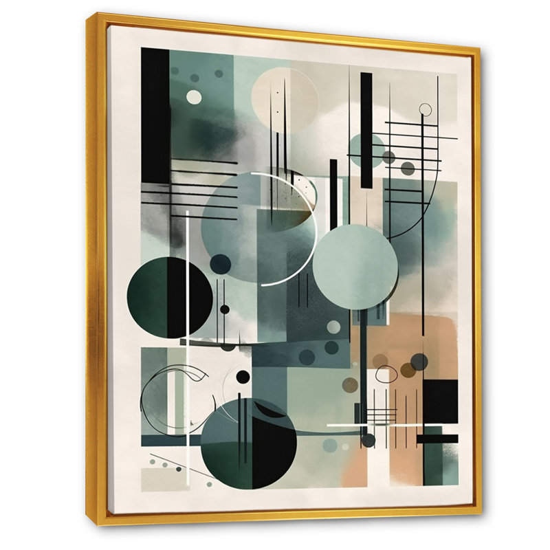 Vert, noir, minimalisme, tranquillité profonde - imprimé, H 20 po x l 12 po x P 1 po, Toile avec cadre flottant or