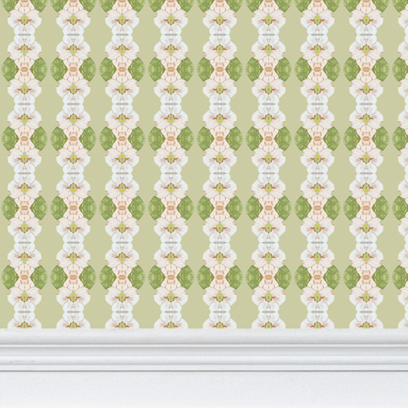 Flowering Dogwoods Luxury Wallpaper, Fernwood Green