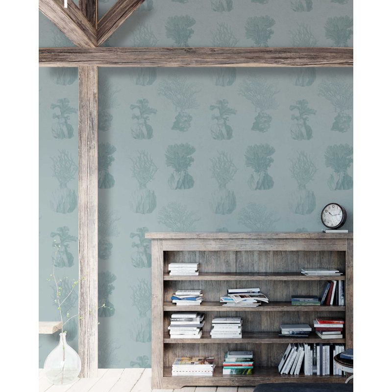 Rouleau de papier peint L 33 pi x l 20,5 po Corail Yuki Osada, Bleu