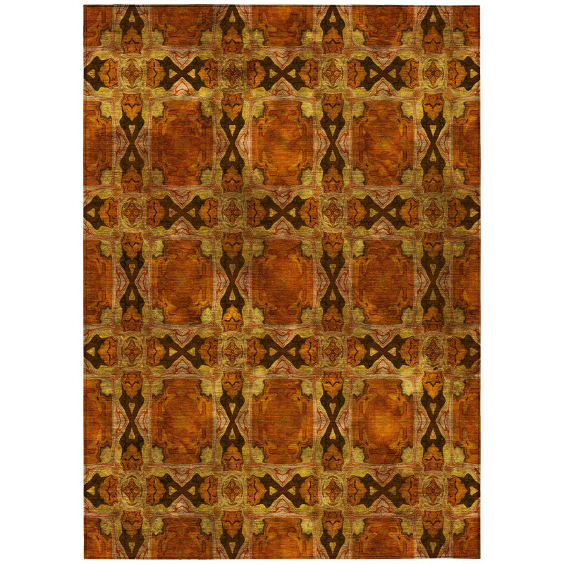 Edington Geometric Indoor / Outdoor Rug, Rectangle 8' x 10'
