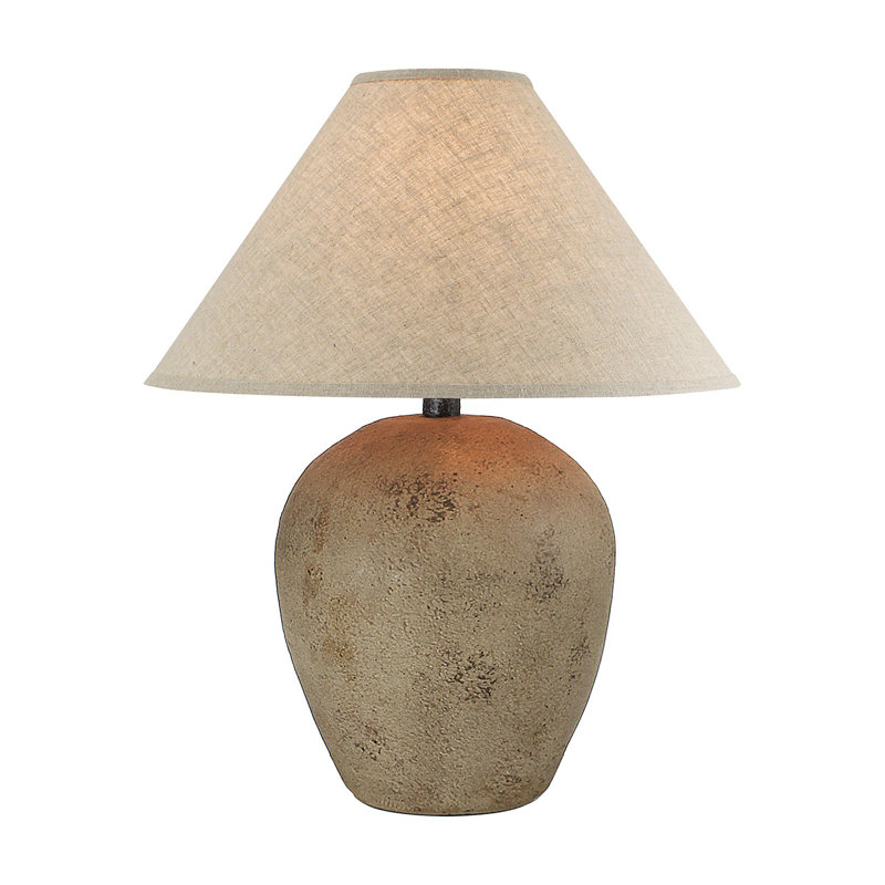 28"H Hydrocal Table Lamp - Patinaed Brown