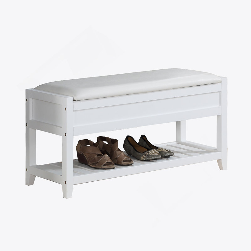 Banc avec rangement pour chaussures blanc