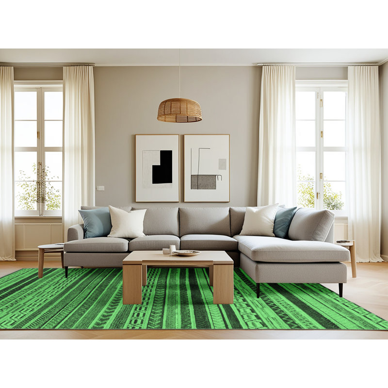 Kefira Washable Geometric Indoor Rug, Rectangle 8' x 10'