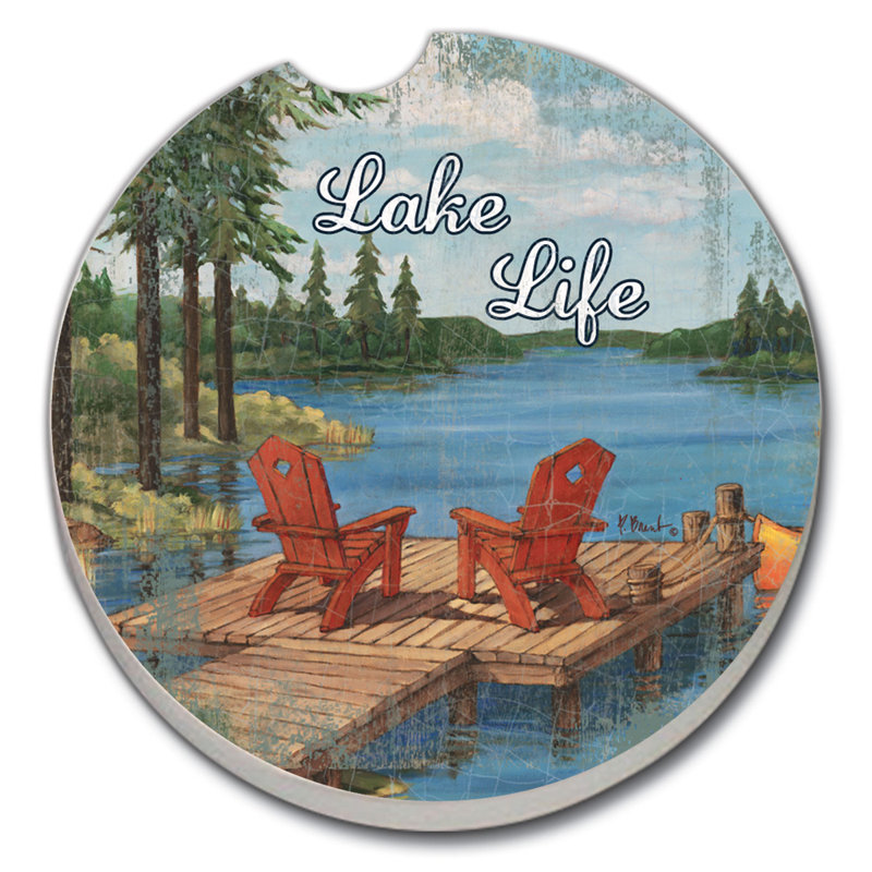 Sous-verre absorbeur de voiture lake life