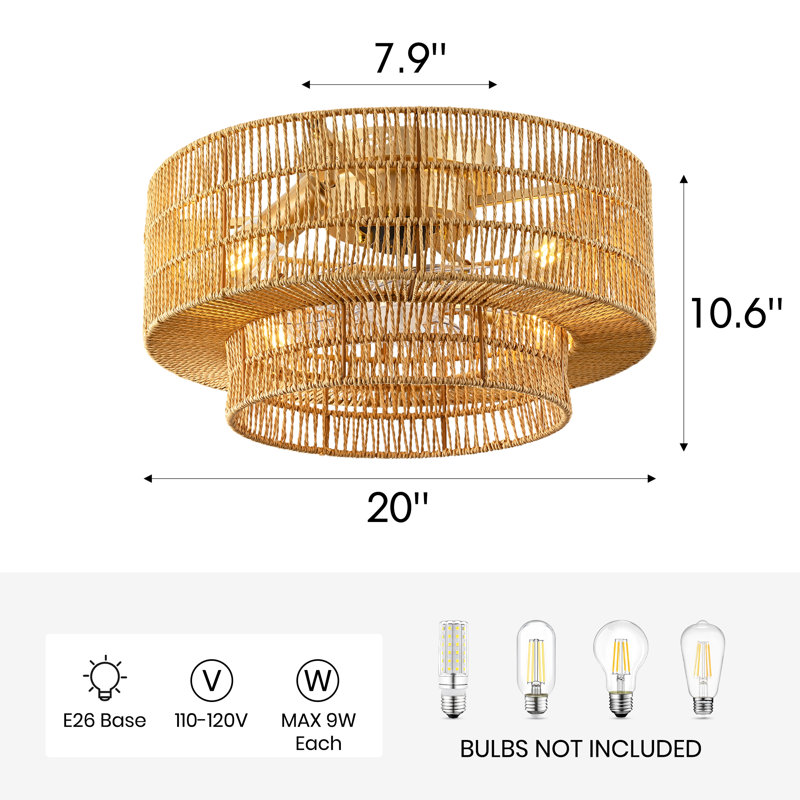 Ventilateur de plafond 11,8 po Andrell, 23.6''