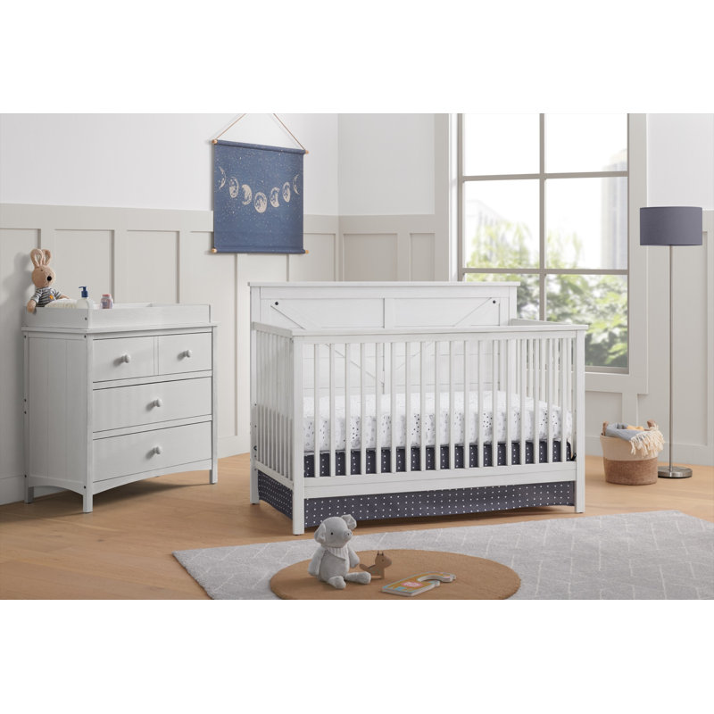 Lit de bébé 4 en 1 Montauk, Blanc grange