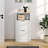 Shoe Storage Cabinet With Open Compartment And 2 Flip Drawers