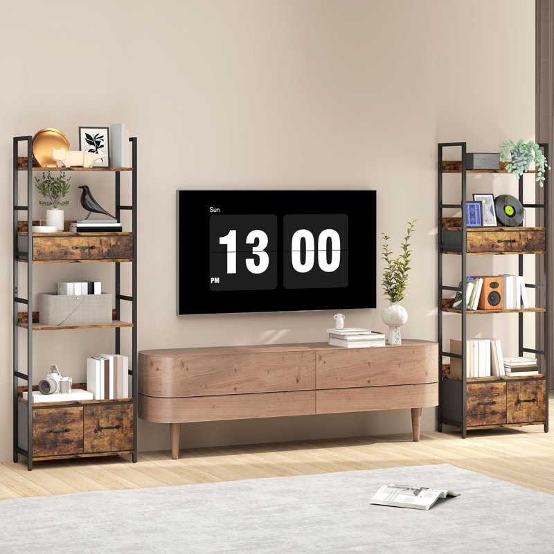 176cm H x 60cm W Metal Bookcase, Brown