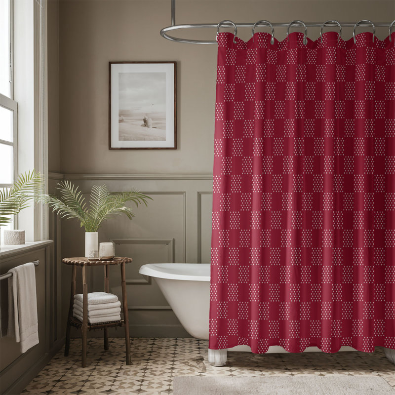 Red Spots - Rideau de douche Premium, H 74 po x l 71 po