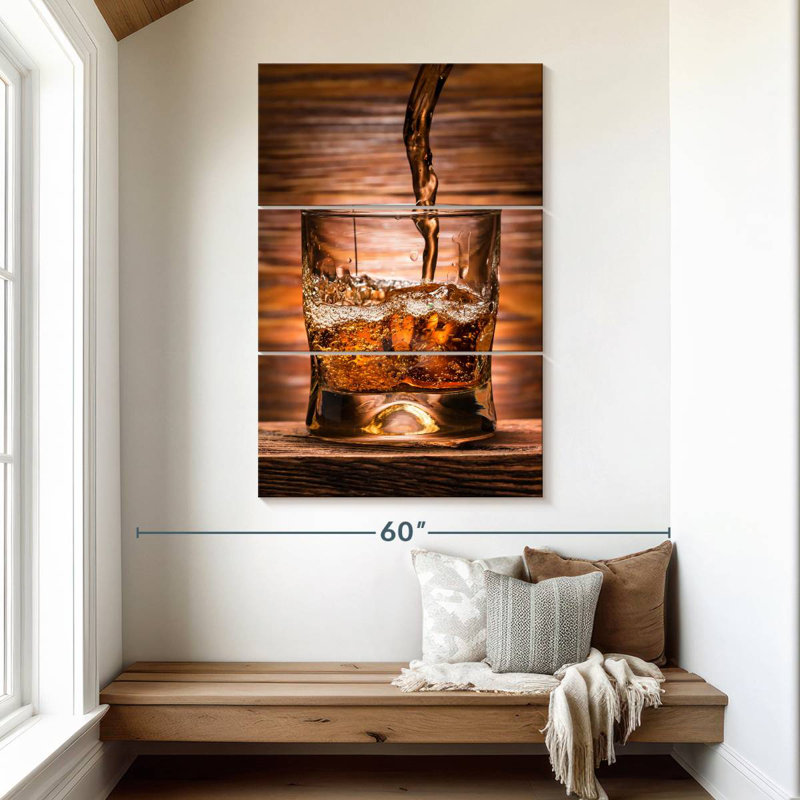 Yarlin Whiskey Poured On Glass, 50" H x 32" W